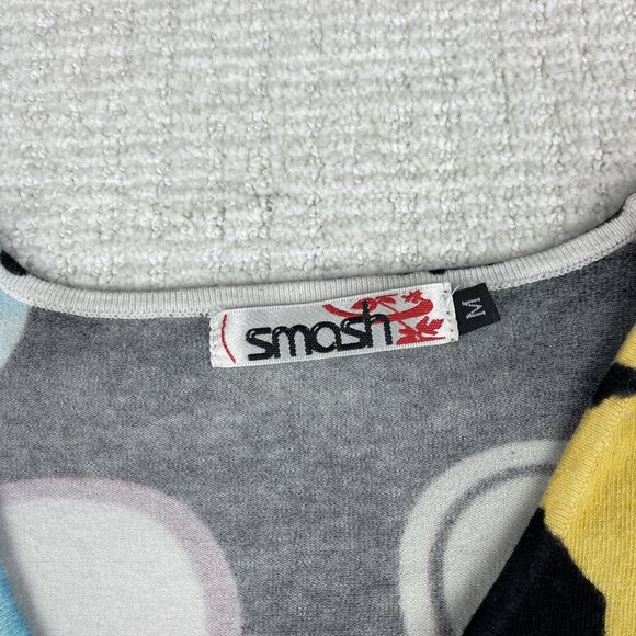 SMASH Vest Sweater Floral All over print Women Sz M Colorful print - Picture 10 of 16